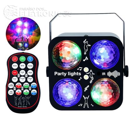 Imagem de Luz de Festa LED USB com Som Ritmo DJ, GOBO e Controle Multifuncional OIH6911