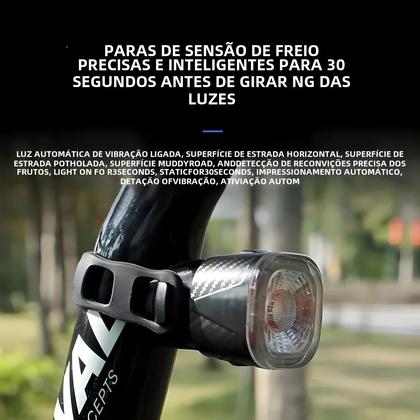 Imagem de Luz De Freio De Bicicleta Inteligente Ipx6 Tipo-c Led Lanterna Traseira Parada Automática Luz