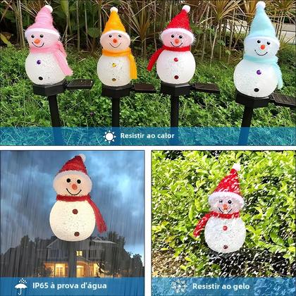 Imagem de Luz de Jardim LED Solar em Forma de Boneco de Neve - Decoração de Natal para Quintal e Caminhos