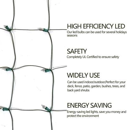 Imagem de Luz de Malla LED Azul para Navidad HISHINY 1.8x1.8m 144 LEDs