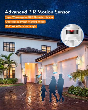 Imagem de Luz de parede externa VIANIS Motion Sensor de Alumínio Branco