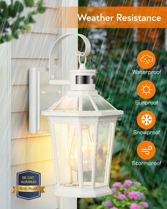 Imagem de Luz de parede externa VIANIS Motion Sensor de Alumínio Branco