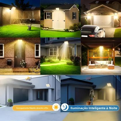 Imagem de Luz De Parede Solar À Prova d'Água Com Sensor De Movimento 234/172 LED Iluminação Externa 3 Modos