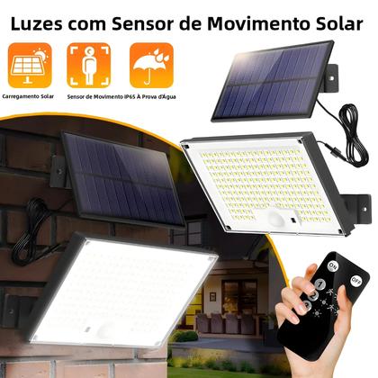 Imagem de Luz De Parede Solar À Prova d'Água Com Sensor De Movimento 234/172 LED Iluminação Externa 3 Modos