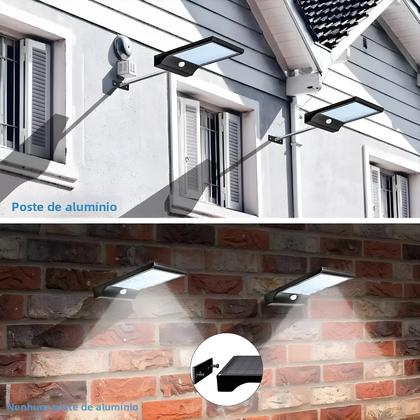 Imagem de Luz De Rua Solar Com Sensor PIR De 48LED Para Jardim, Garagem, Galpão, Quintal, Lâmpada LED Externa
