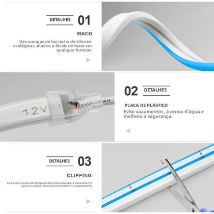 Imagem de Luz de Tira LED 12V Sem Fio com Sensor de Movimento - Ideal para Cozinha e Natal