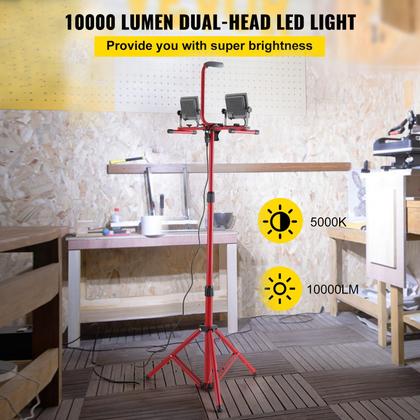 Imagem de Luz de trabalho LED VEVOR 5000 lúmens com suporte de tripé ajustável