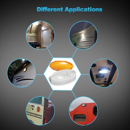 Imagem de Luz de varanda exterior LED RV Partsam Oval 12V com interruptor