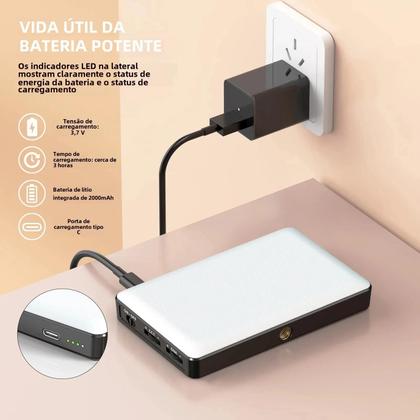 Imagem de Luz LED Portátil para Selfie e Videoconferência - Compatível com Smartphone e Laptop