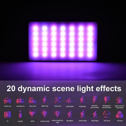 Imagem de Luz Led Recarregável, de Vídeo W140 RGB Preenchimento Fotográfico, Regulável, Display