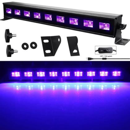 Imagem de Luz Negra Ultravioleta Barra 9 Led Luz Funciona Muito Bem Com O Corpo UV Com Tintas LKUV9