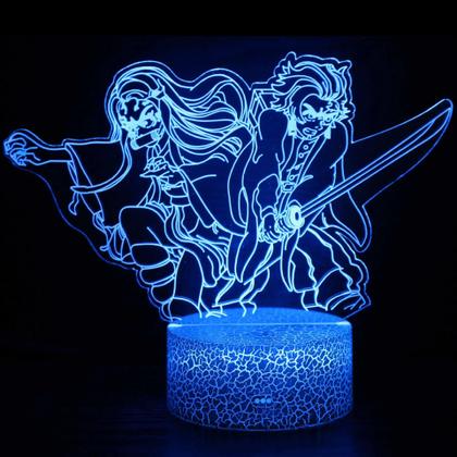 Imagem de Luz Noturna 3D LED Nezuko Kamado Kimetsu No Yaiba Decoração De Quarto Luminária De Mesa Para