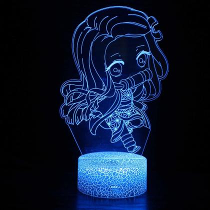 Imagem de Luz Noturna 3D LED Nezuko Kamado Kimetsu No Yaiba Decoração De Quarto Luminária De Mesa Para