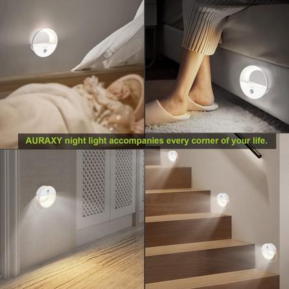 Imagem de Luz noturna com sensor de movimento AURAXY LED branco recarregável