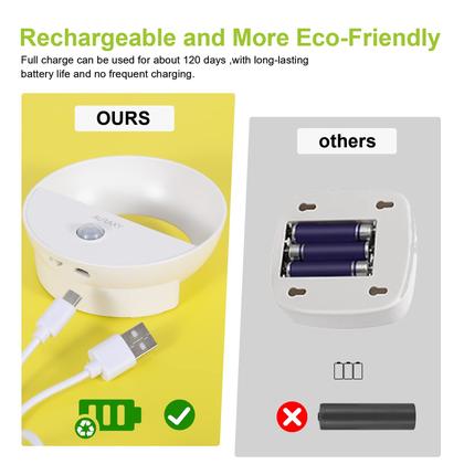 Imagem de Luz noturna com sensor de movimento AURAXY LED branco recarregável