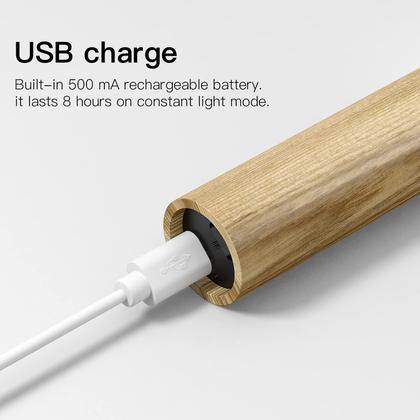 Imagem de Luz noturna com sensor de movimento Miebul Recarregável White Ash Wood