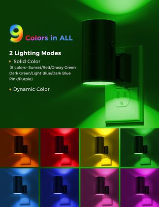 Imagem de Luz noturna L LOHAS LED que muda de cor com sensor de luz, pacote com 2