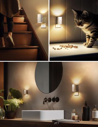 Imagem de Luz noturna L LOHAS Sensor de movimento LED 1W 100LM 3000K, pacote com 2