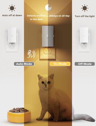 Imagem de Luz noturna L LOHAS Sensor de movimento LED 1W 100LM 3000K, pacote com 2