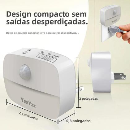 Imagem de Luz Noturna LED Com Sensor De Movimento 3 Cores AC85-265V Indução Infravermelha PIR Soquete EU US