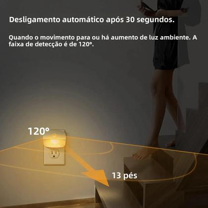 Imagem de Luz Noturna LED Com Sensor De Movimento 3 Cores AC85-265V Indução Infravermelha PIR Soquete EU US
