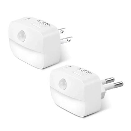 Imagem de Luz Noturna LED Com Sensor De Movimento 3 Cores AC85-265V Indução Infravermelha PIR Soquete EU US