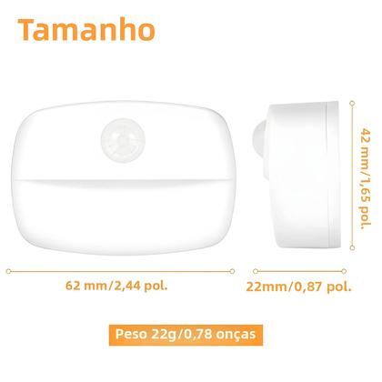 Imagem de Luz Noturna LED Com Sensor De Movimento Operada Por Bateria, Adesiva Para Corredor, Escada,