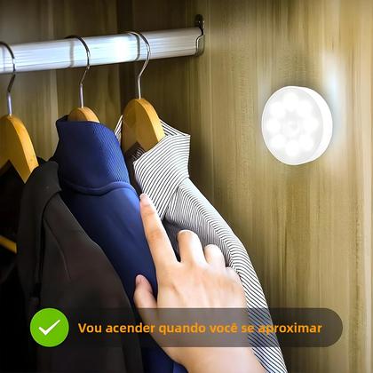 Imagem de Luz Noturna LED Com Sensor De Movimento Recarregável Por USB, 3 Cores, Pacote De 2-6 Para Armário,