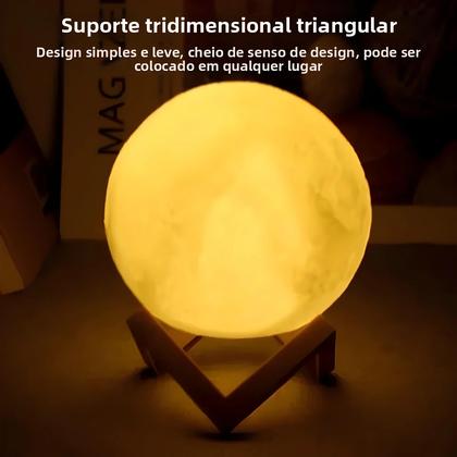 Imagem de Luz Noturna LED Em Forma De Lua Para Crianças, Luz Quente, Decoração De Quarto, Presente Para