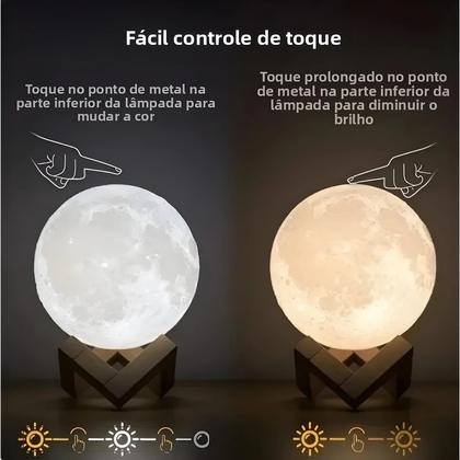 Imagem de Luz Noturna LED Em Forma De Lua Para Crianças, Luz Quente, Decoração De Quarto, Presente Para