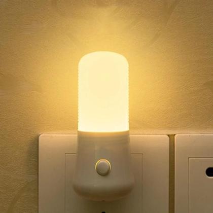 Imagem de Luz Noturna LED Para Quarto De Bebê, Plugue EU/US, Interruptor De Botão, Lâmpada De Tomada De