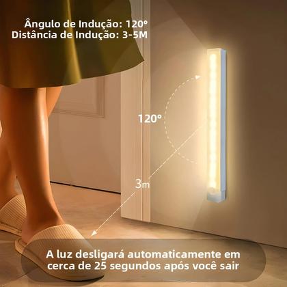Imagem de Luz Noturna LED Recarregável Por USB Com Sensor De Movimento, Luz Indutiva Portátil Para Armário,