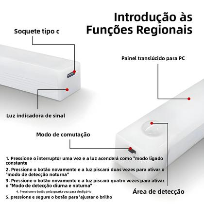 Imagem de Luz Noturna LED Recarregável Por USB Com Sensor De Movimento, Luz Indutiva Portátil Para Armário,
