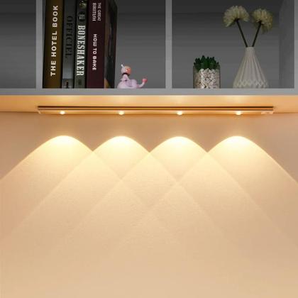 Imagem de Luz Noturna LED Ultra Fina Com Sensor De Movimento USB Sem Fio Para Armário De Cozinha, Quarto E