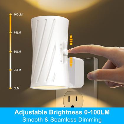 Imagem de Luz Noturna LED WSKVEZZA - Plug-in, 3000K/5000K, Sensor Crepuscular - Pacote com 2
