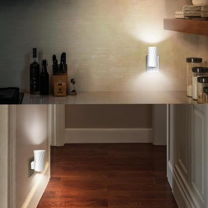 Imagem de Luz Noturna LED WSKVEZZA - Plug-in, 3000K/5000K, Sensor Crepuscular - Pacote com 2