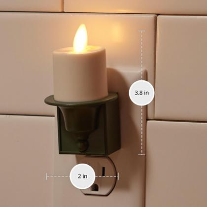 Imagem de Luz noturna Luminara Flameless Candle Loden Green com sensor