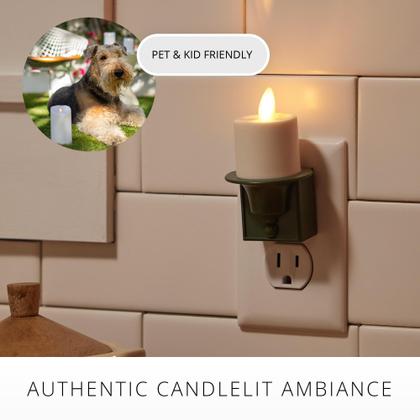 Imagem de Luz noturna Luminara Flameless Candle Loden Green com sensor