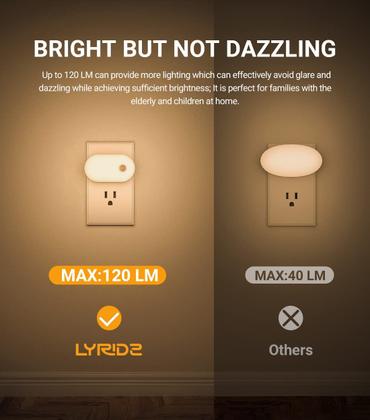 Imagem de Luz noturna Lyridz Plug in com sensor de movimento 1-120LM, pacote com 6