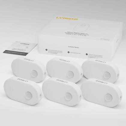 Imagem de Luz noturna Lyridz Plug in com sensor de movimento 1-120LM, pacote com 6