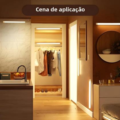 Imagem de Luz Noturna Recarregável Com Sensor De Movimento LED Sem Fio Para Armários De Cozinha, Guarda-roupas