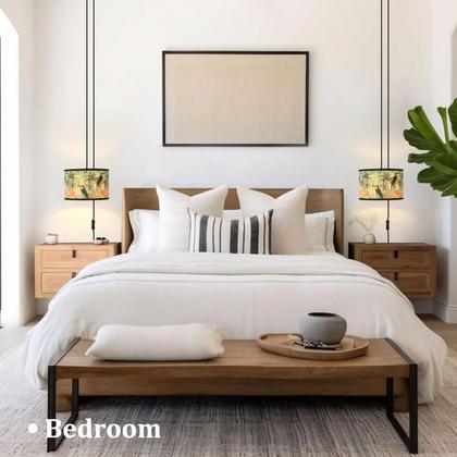 Imagem de Luz pendente Eoiips Bamboo Lâmpada suspensa de 4,5 m com interruptor