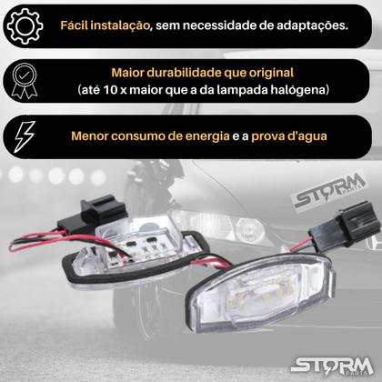 Imagem de Luz Placa Led Honda Fit ano 2003 a 2014 e CRV 2012 a 2016 iluminação Branca Par lâmpada Traseira porta malas lanterna