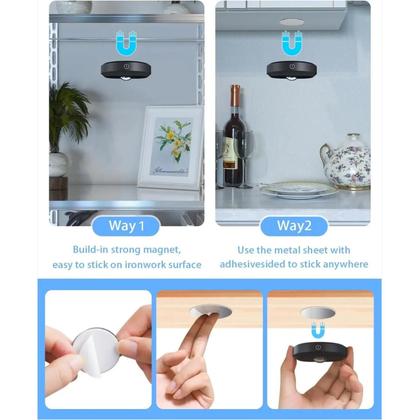 Imagem de Luz Puck RGB Recarregável 1200mAh Regulável Por Toque Luz Noturna Para Abaixo Do Armário Com