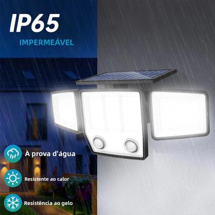 Imagem de Luz Solar De Inundação 3000LM Com Detector De Movimento Dual PIR, 3 Modos, 270 graus Iluminação À