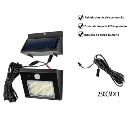 Imagem de Luz Solar De Parede Com 48 LEDs E Sensor De Movimento PIR, À Prova d'Água IP65 Para Jardim E Quintal