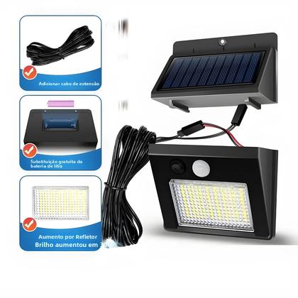 Imagem de Luz Solar De Parede Com 48 LEDs E Sensor De Movimento PIR, À Prova d'Água IP65 Para Jardim E Quintal