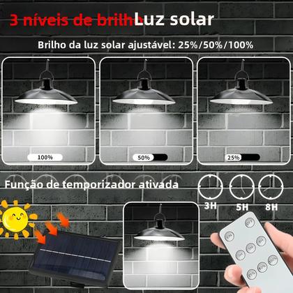 Imagem de Luz Solar De Sensor De Movimento À Prova d'Água De 8800mAh Com Dupla Cabeça E 112 LEDs Para Quintal,