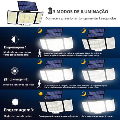 Imagem de Luz Solar Super Brilhante Para Exterior 328 348 LED Com Sensor De Movimento À Prova d'Água 3 Modos
