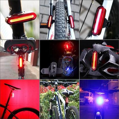 Imagem de Luz Traseira e Dianteira de Bicicleta LED - À Prova D'Água e Recarregável via USB